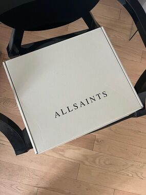 All Saints Cream Accent Storage Box with Black Logo